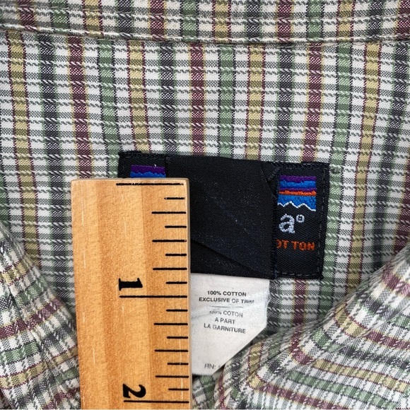 Patagonia Men’s Shirt 100% Organic Cotton Long Sleeve Check Plaid Size L - Picture 10 of 11